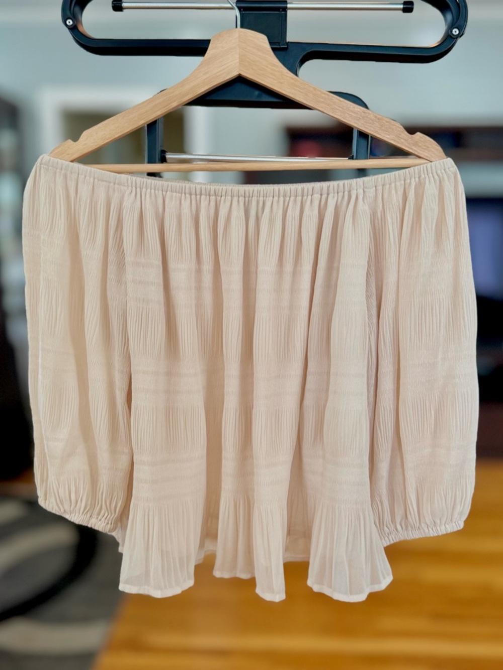 Express Blush Pink Off Shoulder Blouse Small Flowy Boho Top